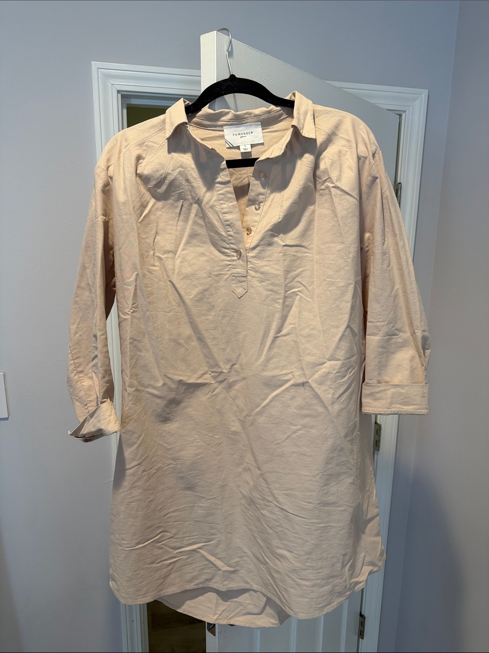 Pomander Place Pale Pink Collared Mini Tunic Dress
